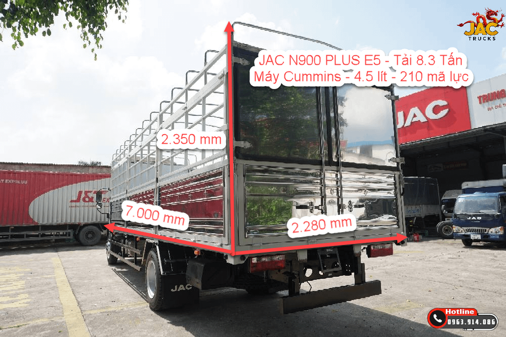 Kích thước thùng xe tải JAC N900 Plus E5